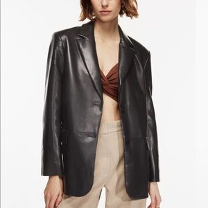 ARITZIA Wilfred XXS faux leather black memories BLAZER